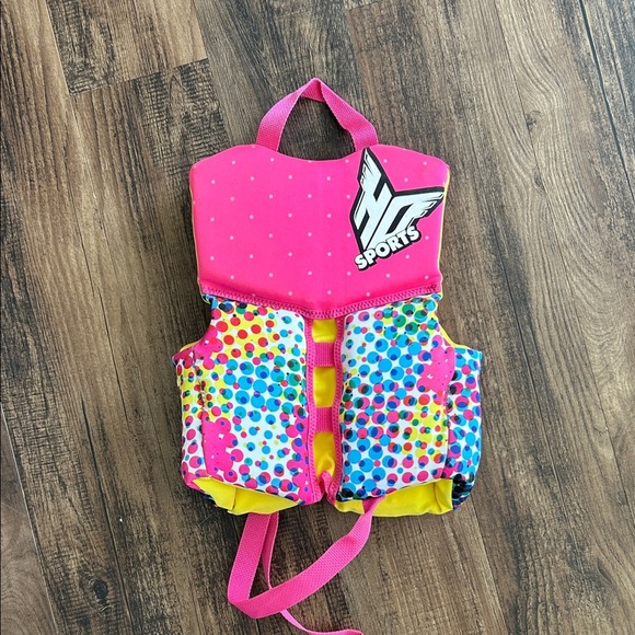 Vibrant Pink and Yellow Kids Life Vest by - Picture 2 of 4